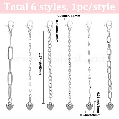 6Pcs 6 Styles 304 Stainless Steel End with Chains&nbsp;FIND-BM0001-68