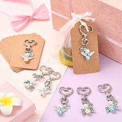 Pearlized Glass Pearl & Alloy Pendant Decorations&nbsp;HJEW-CJ00071