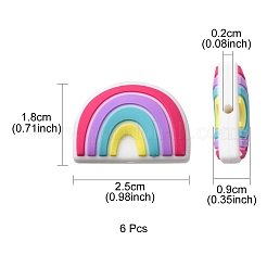 6Pcs Food Grade Eco-Friendly Silicone Focal Beads&nbsp;SIL-YW0001-04E