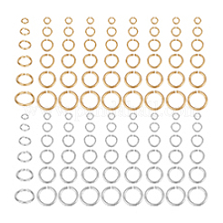 240Pcs 12 Styles Rack Plating Brass Jump Rings&nbsp;KK-PH0014-48