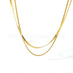 Fashionable Stainless Steel Double Layer Necklaces for Women&nbsp;VZ1613-1