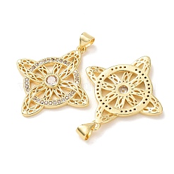 Brass Micro Pave Clear Cubic Zirconia Pendants&nbsp;CU-G606-01G