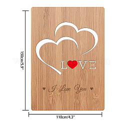 Bamboo Greeting Card & Paper Envelope with Bowknot&nbsp;AJEW-WH0202-004