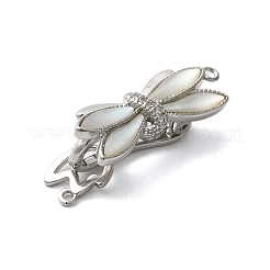 Brass Micro Pave Clear Cubic Zirconia Fold Over Clasps&nbsp;KK-S382-12P-01