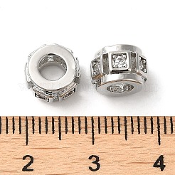 Rack Plating Brass Cubic Zirconia Beads&nbsp;KK-Z033-24P