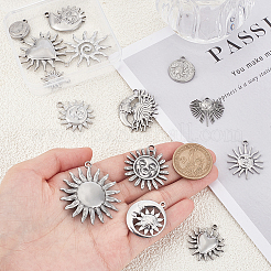 14Pcs 14 Styles 304 Stainless Steel Pendants&nbsp;STAS-PH0007-01P