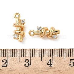 Brass Micro Pave Clear Cubic Zirconia Charms&nbsp;KK-B160-17G