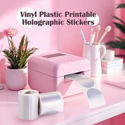 2 Rolls 2 Styles Vinyl Plastic Printable Holographic Stickers&nbsp;OFST-TA0001-11C