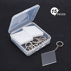 DIY Rhombus with Angle Acrylic Blank Pendant Keychain Making Kits&nbsp;DIY-BC0001-63A