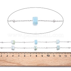 Handmade Cube Lampwork & Seed Bead Chains&nbsp;CHS-T006-10P