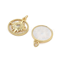 Brass Micro Pave Cubic Zirconia Pendants&nbsp;KK-Q006-31G