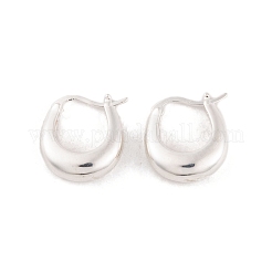 925 Sterling Silver Chunky Crescent Moon Hoop Earrings for Women&nbsp;EJEW-P273-01S