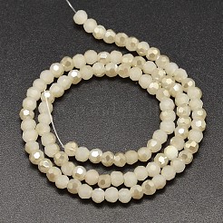 Faceted(32 Facets) Round Half Rainbow Plated Imitation Jade Electroplate Glass Beads Strands&nbsp;EGLA-J130-HR04