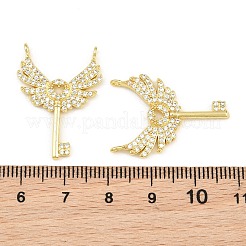 Brass Micro Pave Clear Cubic Zirconia Pendants&nbsp;KK-CBA6A75-39G