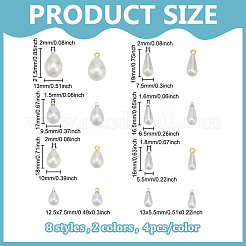 64Pcs 16 Styles ABS Plastic Imitation Pearl Pendants&nbsp;FIND-PH0027-70