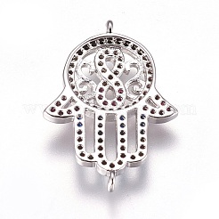Brass Micro Pave Cubic Zirconia Links&nbsp;ZIRC-F087-07P-RS