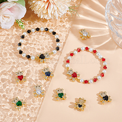 10Pcs 5 Colors Rack Plating Brass Micro Pave Clear Cubic Zirconia Connector Charms&nbsp;KK-BBC0018-18