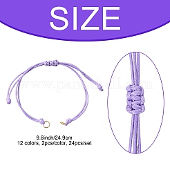 24Pcs 12 Colors Waxed Polyester Cord Bracelets Making&nbsp;BJEW-FS00028