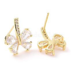 Clear Cubic Zirconia Butterfly Stud Earrings&nbsp;EJEW-F298-05G