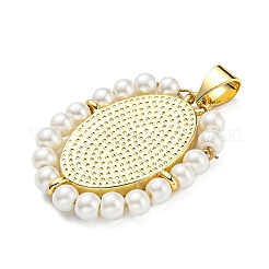 Brass with Plastic Imitation Pearl Pendants&nbsp;KK-G472-03G-03