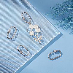 4Pcs 304 Stainless Steel Screw Carabiner Lock Charms&nbsp;STAS-UN0060-16