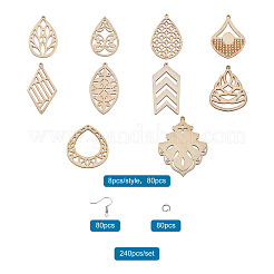 DIY 40 Pairs Natural Wooden Earring Making Kits&nbsp;DIY-TA0003-34P