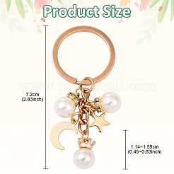 Alloy ABS Plastic Imitation Pearl Keychains&nbsp;KEYC-YW00215