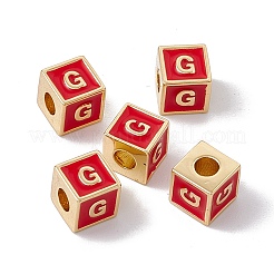 Rack Plating Brass Enamel Beads&nbsp;KK-B060-04G-03G