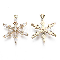 Brass Micro Pave Cubic Zirconia Pendants for Christmas&nbsp;X-KK-R111-053