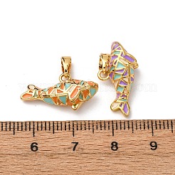 Brass Enamel Pendants&nbsp;KK-K305-01G
