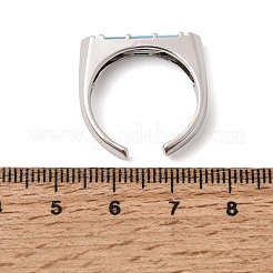 Brass Micro Pave Cubic Zirconia Cuff Open Rings for Women&nbsp;RJEW-L343-02P-01