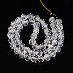 Transparent Crackle Glass Beads Strands&nbsp;X-GLAA-N051-02