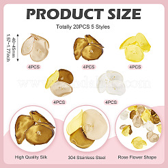 20Pcs 5 Style Silk Artificial Rose Flower Pendant&nbsp;PALLOY-TA00175