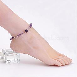 Natural Gemstone Chip Anklets&nbsp;AJEW-AN00177