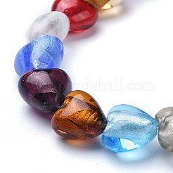 Handmade Silver Foil Lampwork Beads Strands&nbsp;FOIL-K001-01B
