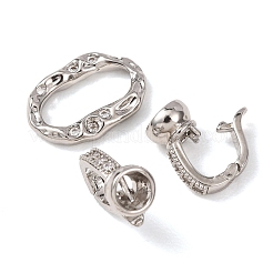 Brass Micro Pave Clear Cubic Zirconia Fold Over Clasps&nbsp;KK-D259-08A-P