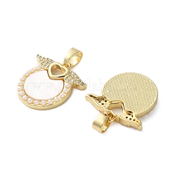 Brass Micro Pave Cubic Zirconia Pendants&nbsp;KK-U070-22G