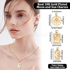 9Pcs 3 Style Rack Plating Brass Pendants&nbsp;KK-BBC0004-73