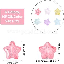 240Pcs 6 Colors Transparent Spray Painted Glass Beads&nbsp;GLAA-FH0001-28
