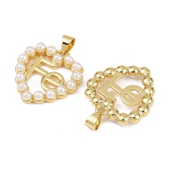 Brass & ABS Imitation Pearl Pendants&nbsp;KK-S526-19G-B