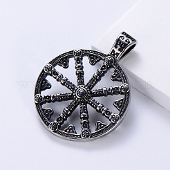 Viking Compass Punk Street Style 304 Stainless Steel Pendant Necklaces for Men&nbsp;JN8027