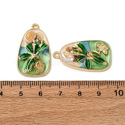 Light Gold Tone Alloy Enamel Pendants&nbsp;ENAM-B028-38KCG-02