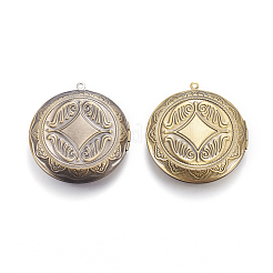 Brass Locket Pendants&nbsp;KK-P177-01AB