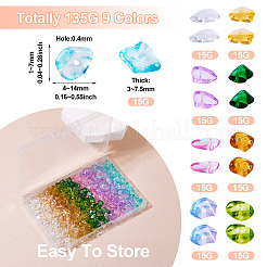 135G 9 Colors Spray Painted Transparent Glass Beads&nbsp;GLAA-TA0002-71