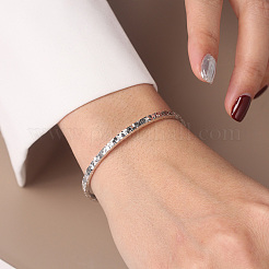 925 Sterling Silver Cuff Bangles for Women&nbsp;BJEW-A037-01P