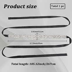 Flower Full Crystal Rhinestone Handmade Bridal Belts for Wedding Dresses&nbsp;AJEW-WH20006-233B-01