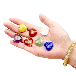 7Pcs Natural Chakra Heart Stone Set&nbsp;PW-WGA6C7E-01
