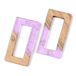 Transparent Resin & Walnut Wood Pendants&nbsp;X-RESI-S389-057B-B01