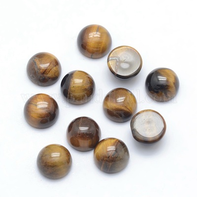 Natural Tiger Eye Cabochons&nbsp;G-P393-R26-6mm-1