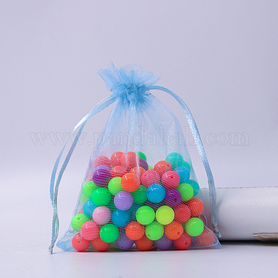 Rectangle Organza Drawstring Bags&nbsp;CON-PW0001-054B-20-1